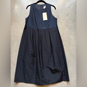 NWT S’ MaxMara Midnight Blue Bicolored Stripe Dress